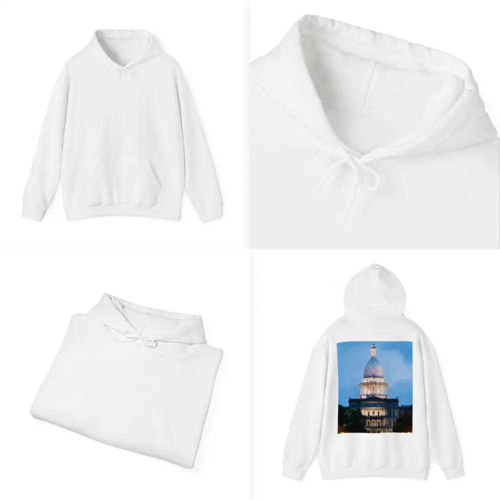 Michigan State Capitol Building Blue Dusk Sky – Hoodies