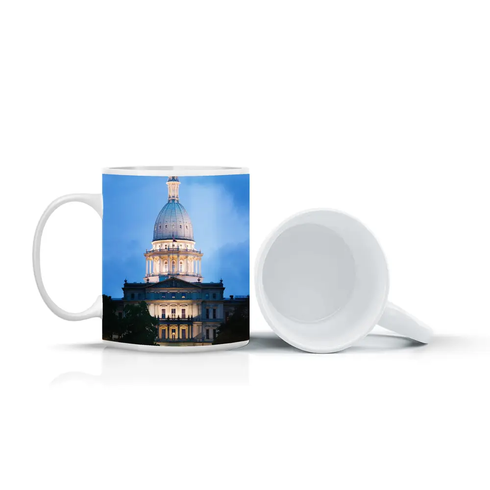 Michigan State Capitol Building Blue Dusk Sky – Mugs