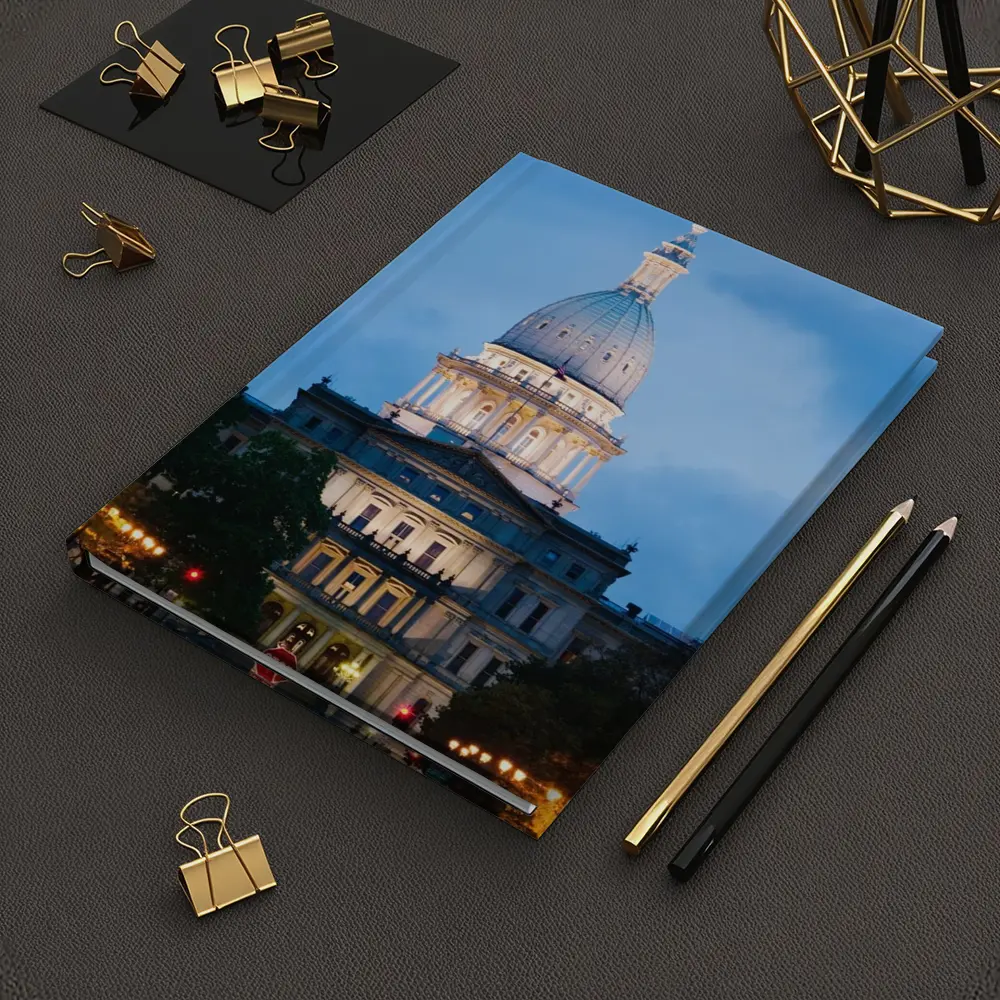 Michigan State Capitol Building Blue Dusk Sky – Notebooks