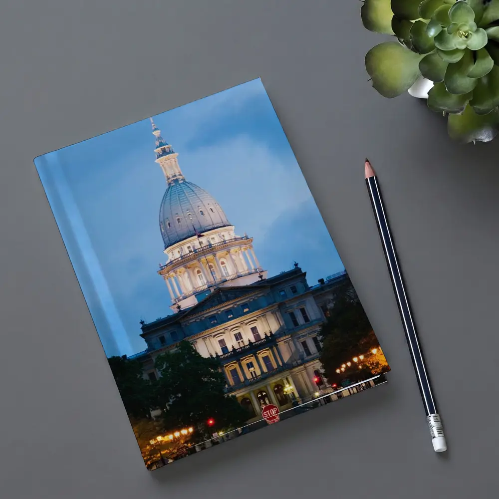 Michigan State Capitol Building Blue Dusk Sky – Notebooks