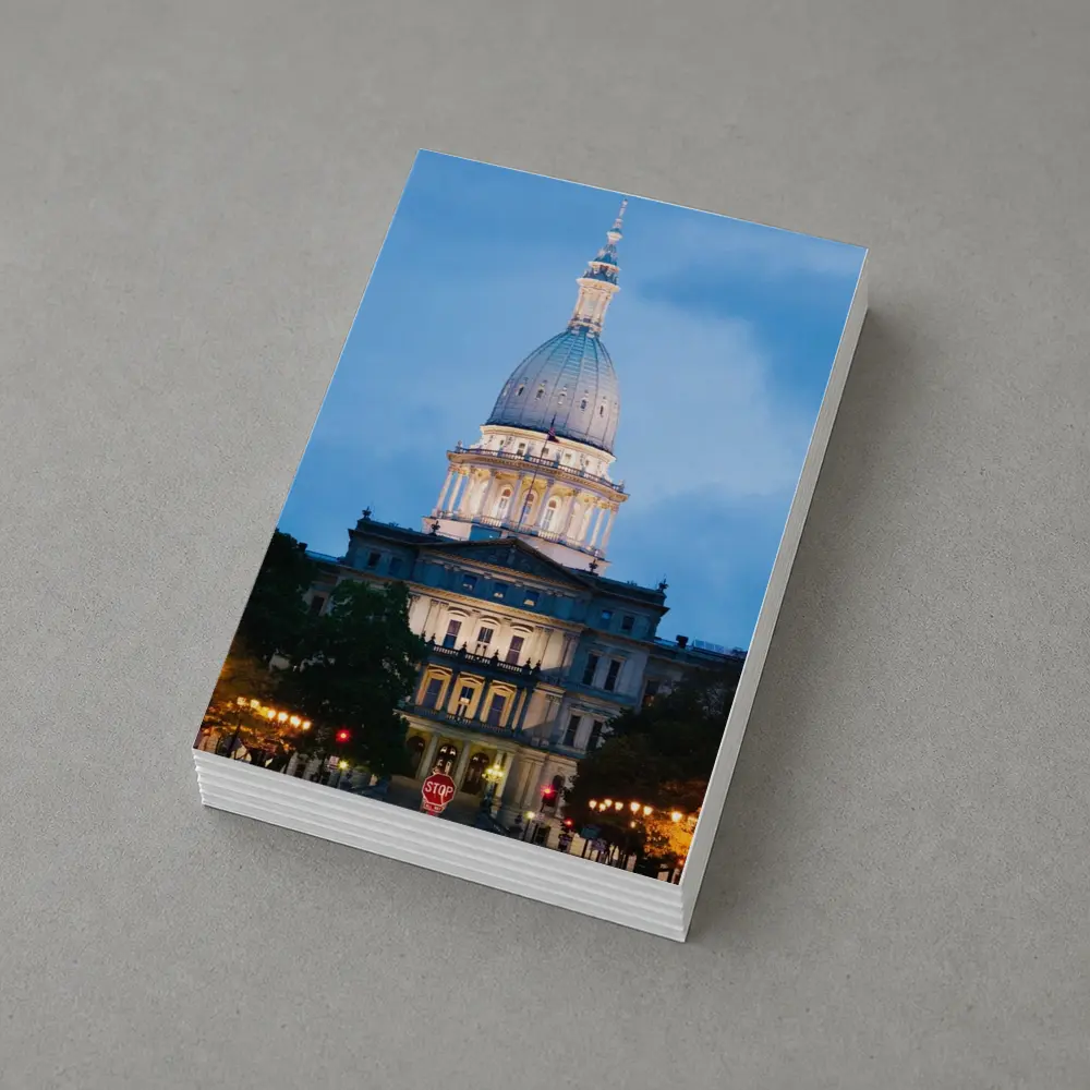 Michigan State Capitol Building Blue Dusk Sky – Postcards
