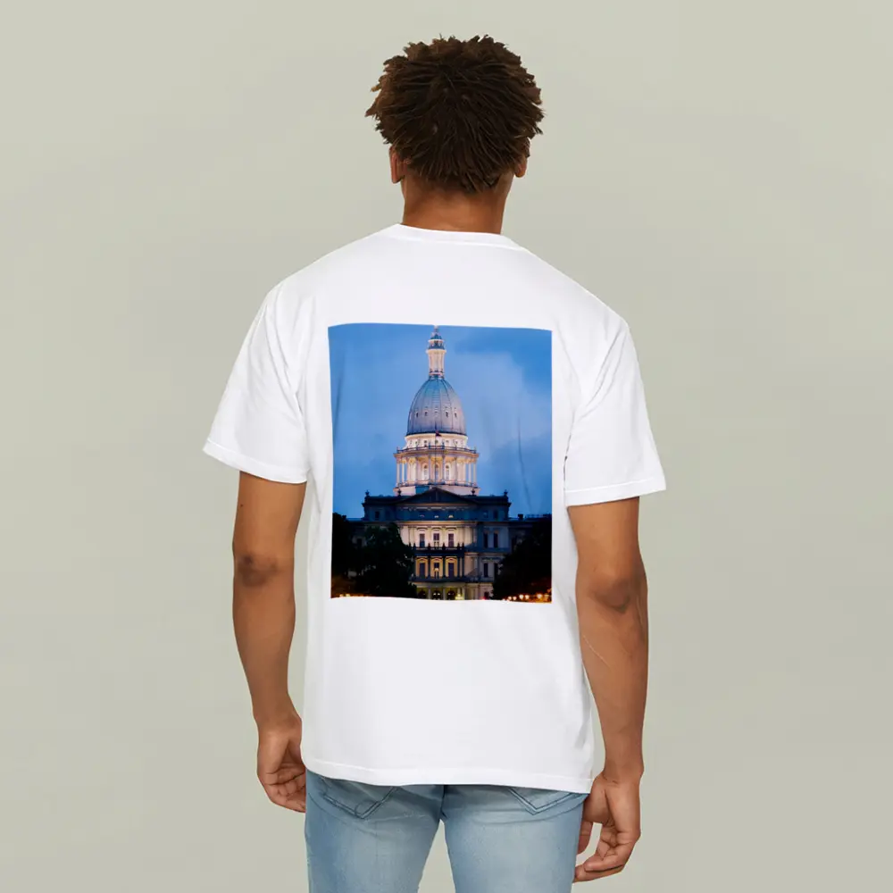 Michigan State Capitol Building Blue Dusk Sky – T-Shirts