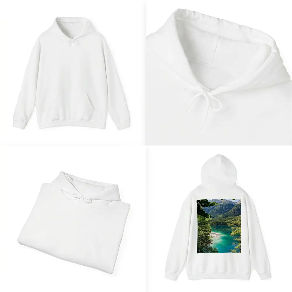 Turquoise Alpine Lake Mountain Forest View – Hoodies