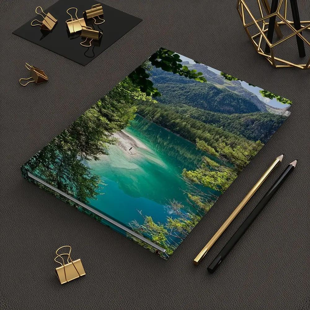 Turquoise Alpine Lake Mountain Forest View – Notebooks