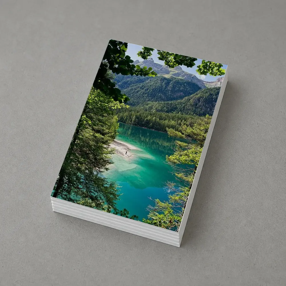 Turquoise Alpine Lake Mountain Forest View – Postcards