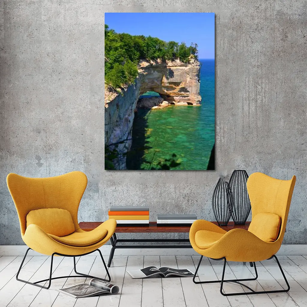 Pictured Rocks Arch Over Turquoise Lake Superior – Wall Art