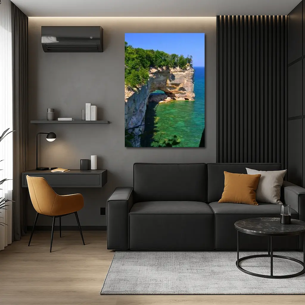 Pictured Rocks Arch Over Turquoise Lake Superior – Wall Art