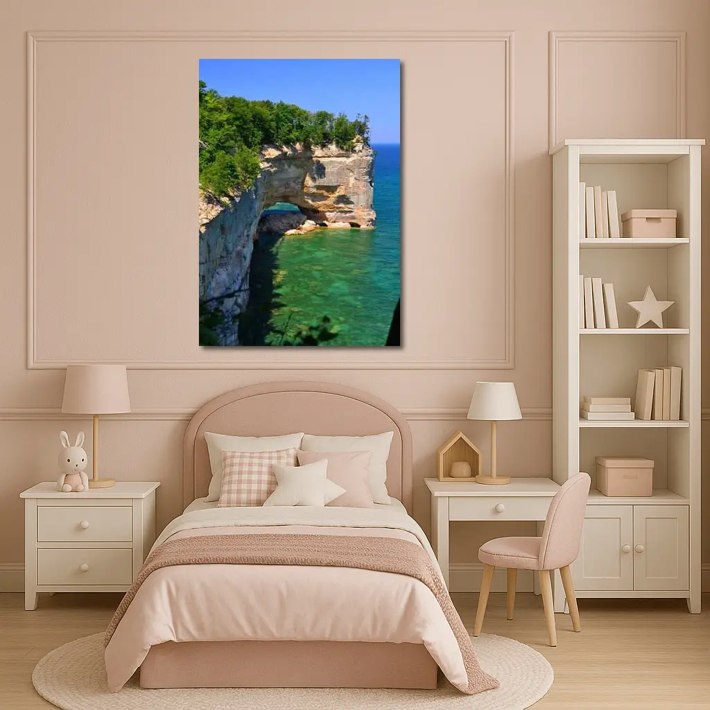 Pictured Rocks Arch Over Turquoise Lake Superior – Wall Art