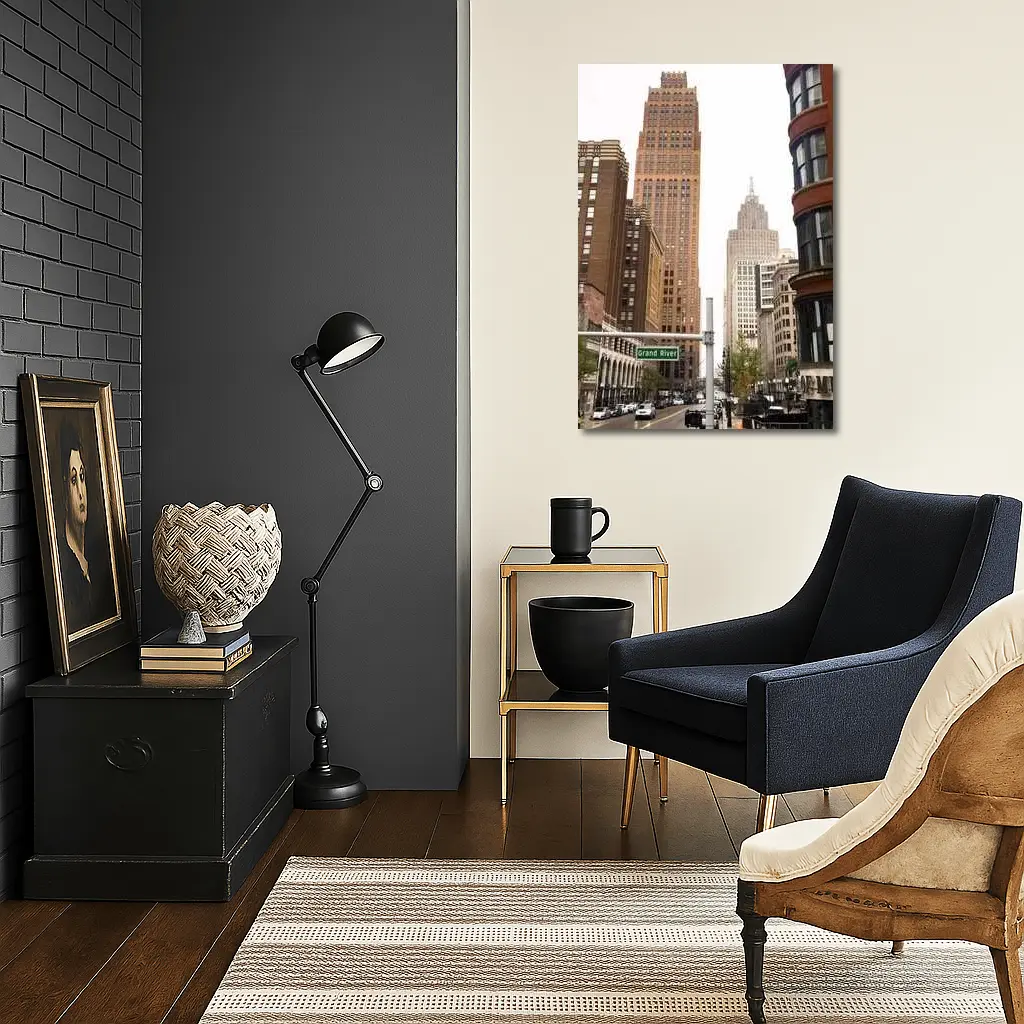 Grand River Avenue Detroit Downtown City Street – Wall Art