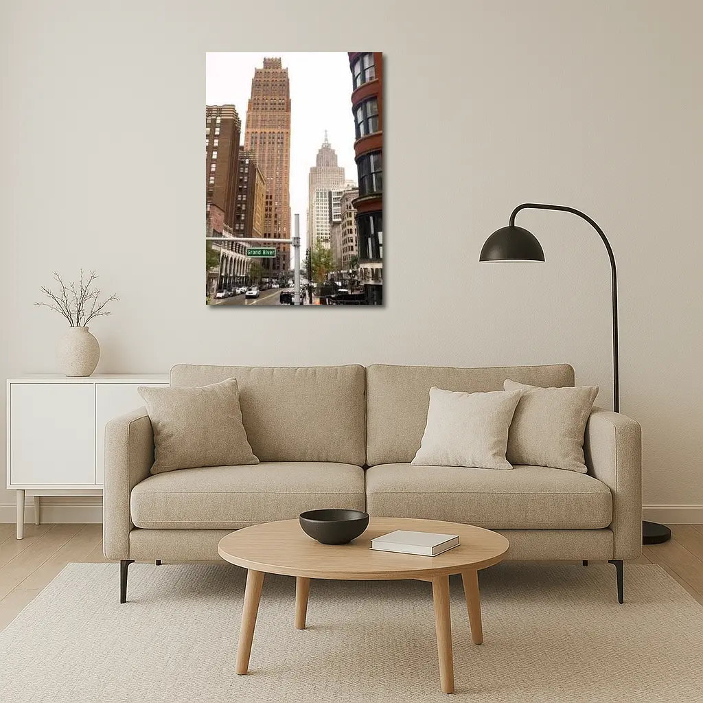 Grand River Avenue Detroit Downtown City Street – Wall Art