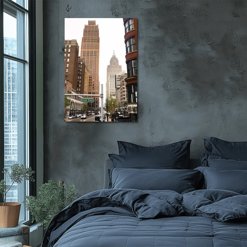 Grand River Avenue Detroit Downtown City Street – Wall Art