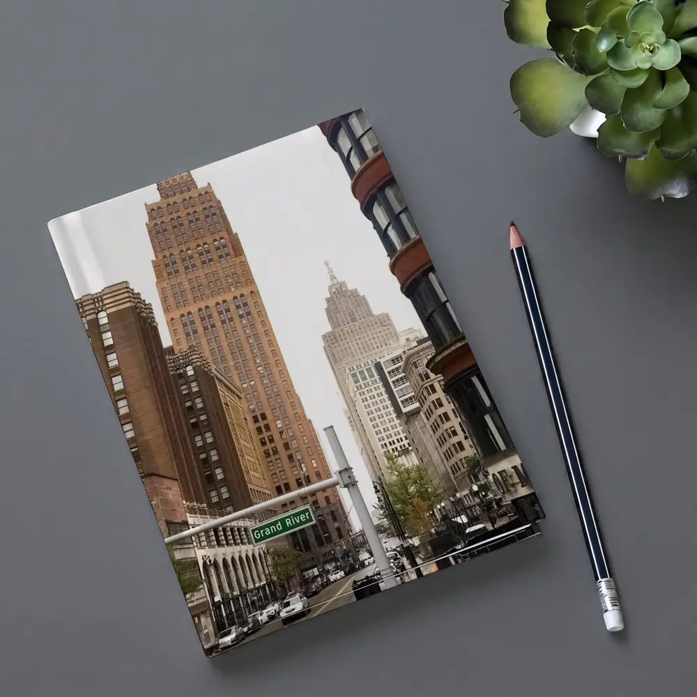 Grand River Avenue Detroit Downtown City Street – Notebooks