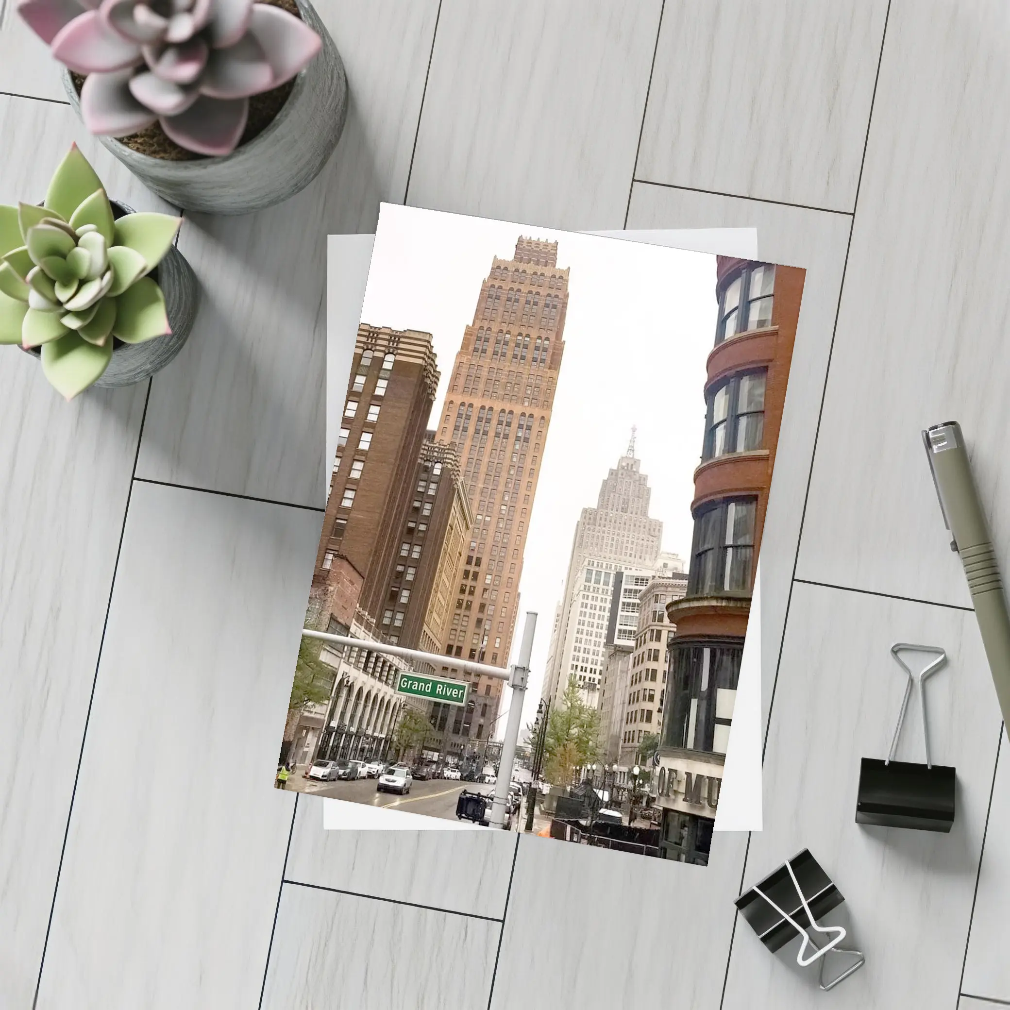 Grand River Avenue Detroit Downtown City Street – Postcards