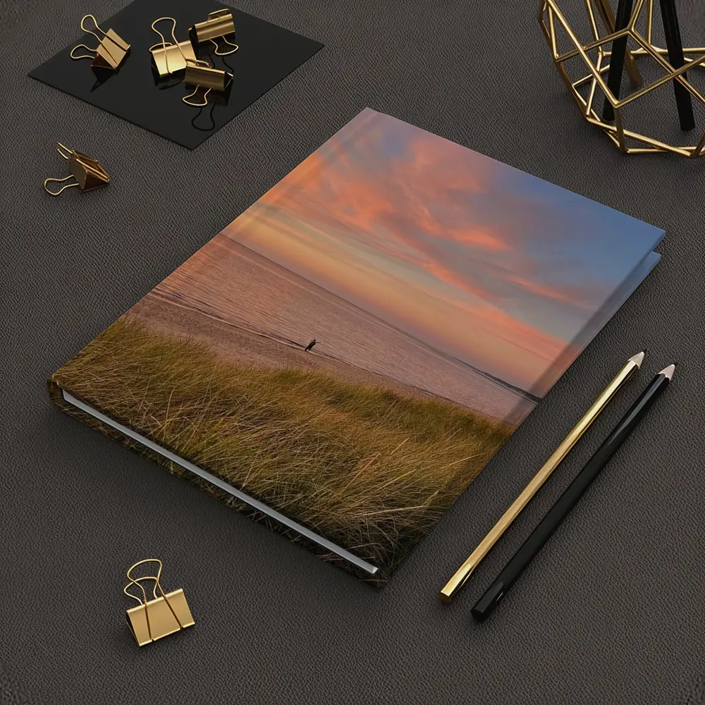 Sunset Beach Dunes Lone Figure Coastal View – Notebooks