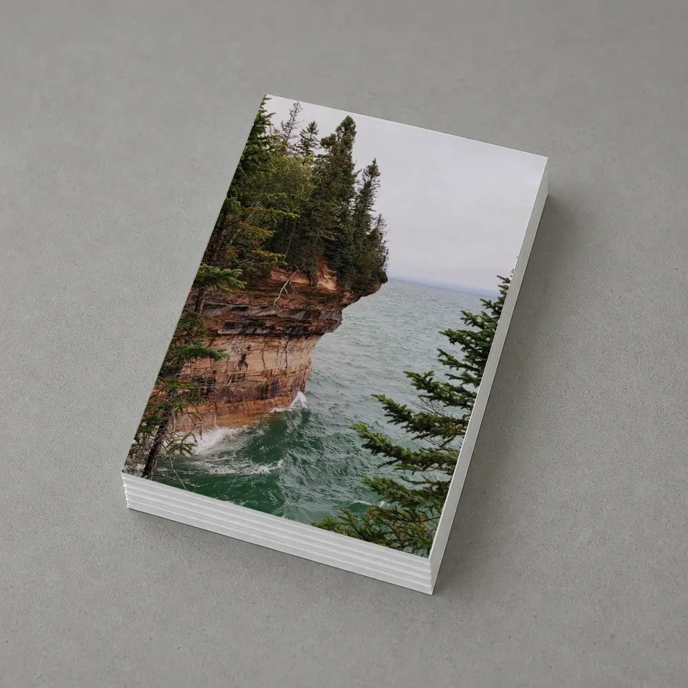 Red Sandstone Cliff Above Teal Lake – Postcards