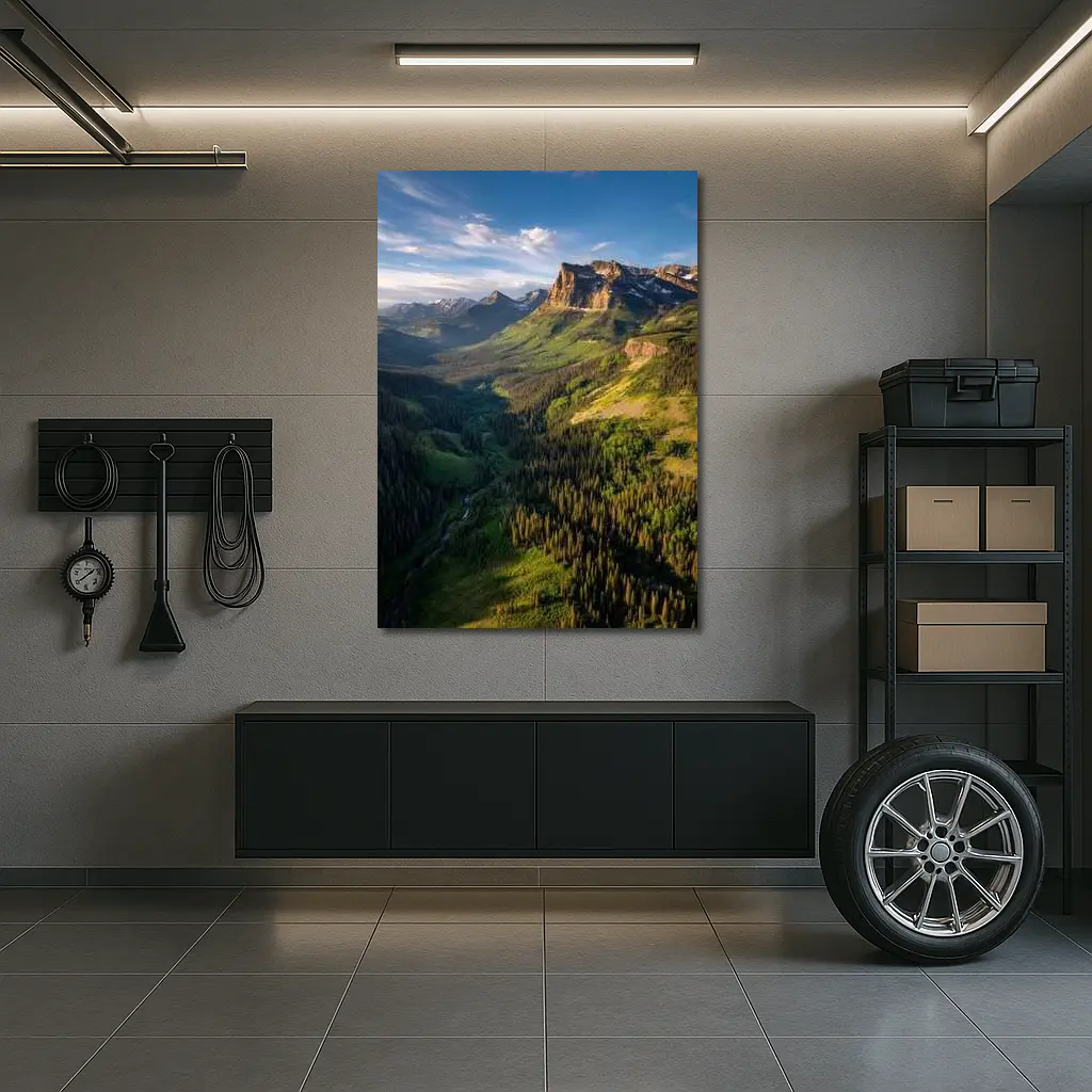 Rocky Mountain Valley Forest Aerial Landscape – Wall Art