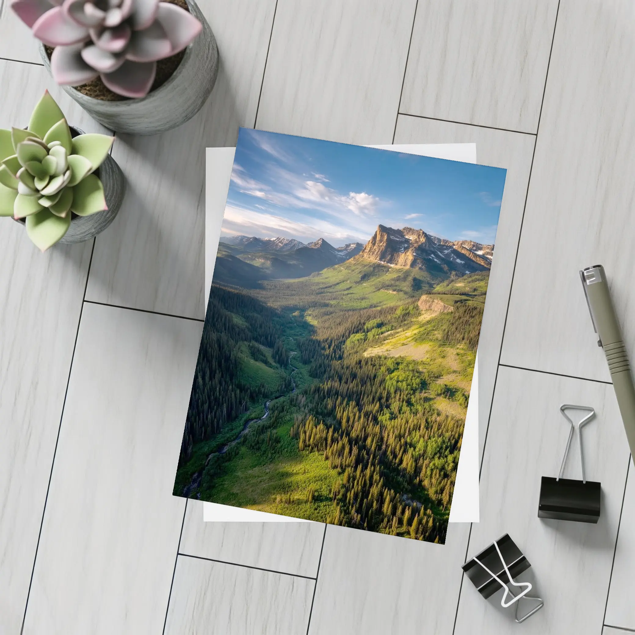 Rocky Mountain Valley Forest Aerial Landscape – Postcards