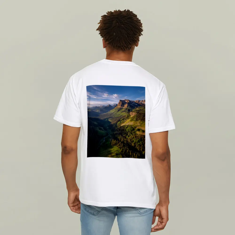 Rocky Mountain Valley Forest Aerial Landscape – T-Shirts