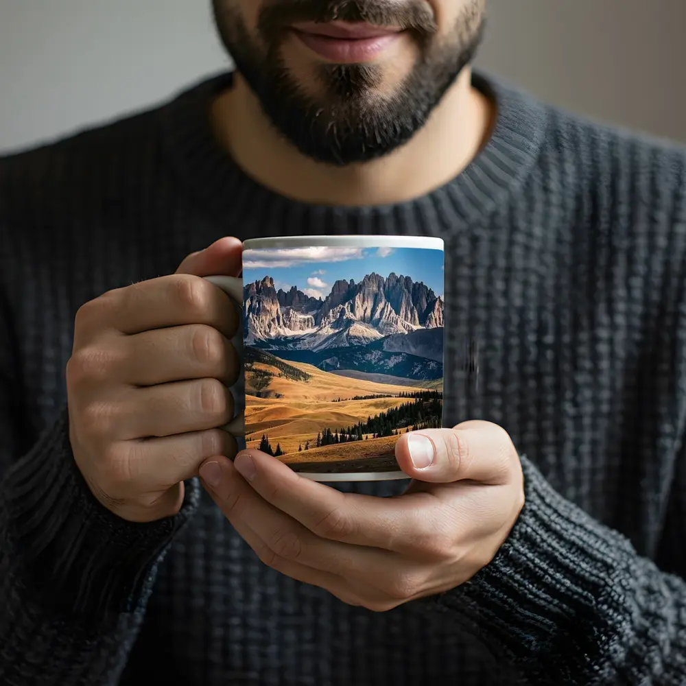Dolomites Rocky Peaks Golden Rolling Hills – Mugs