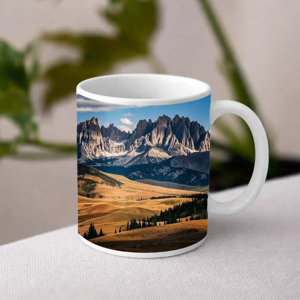 Dolomites Rocky Peaks Golden Rolling Hills – Mugs