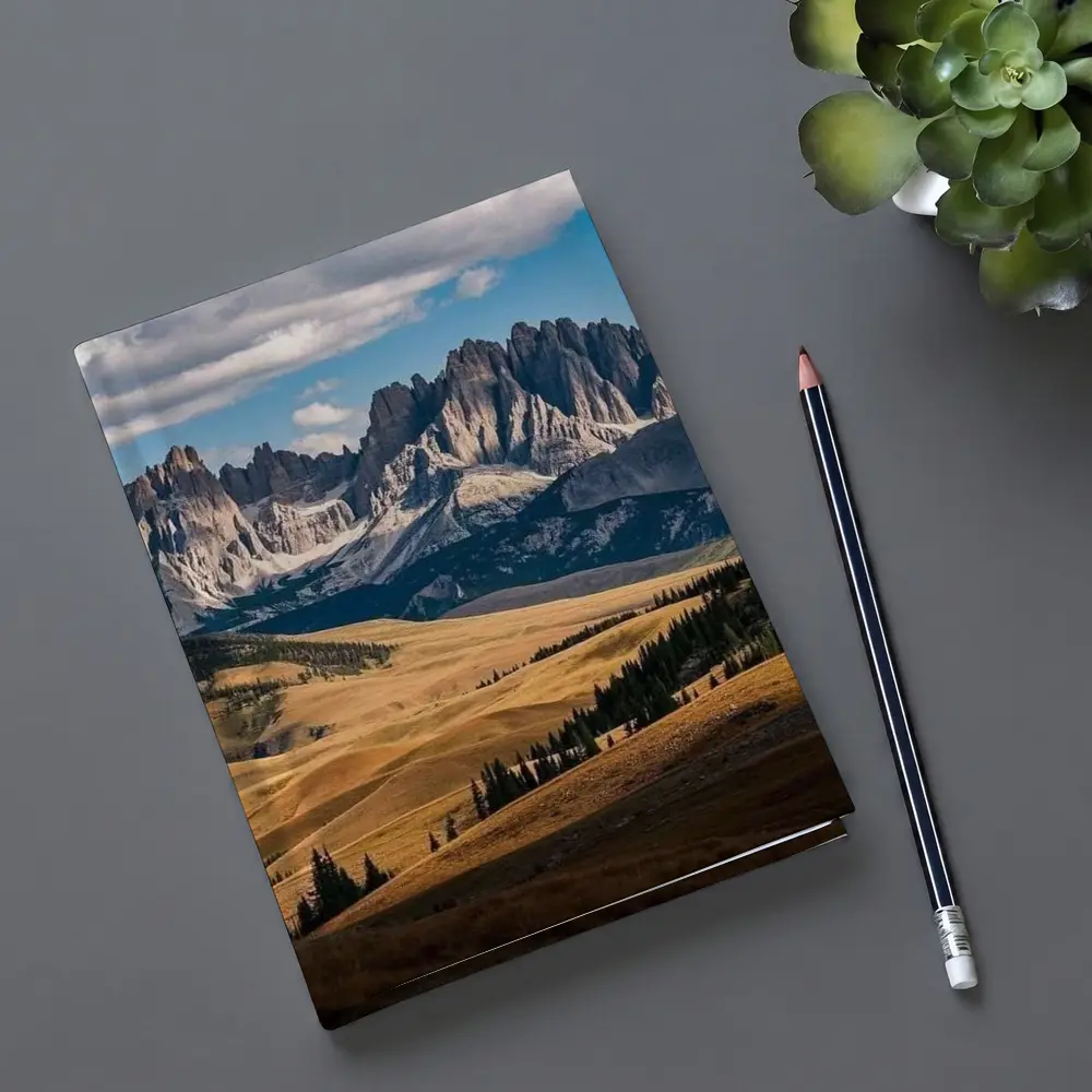 Dolomites Rocky Peaks Golden Rolling Hills – Notebooks