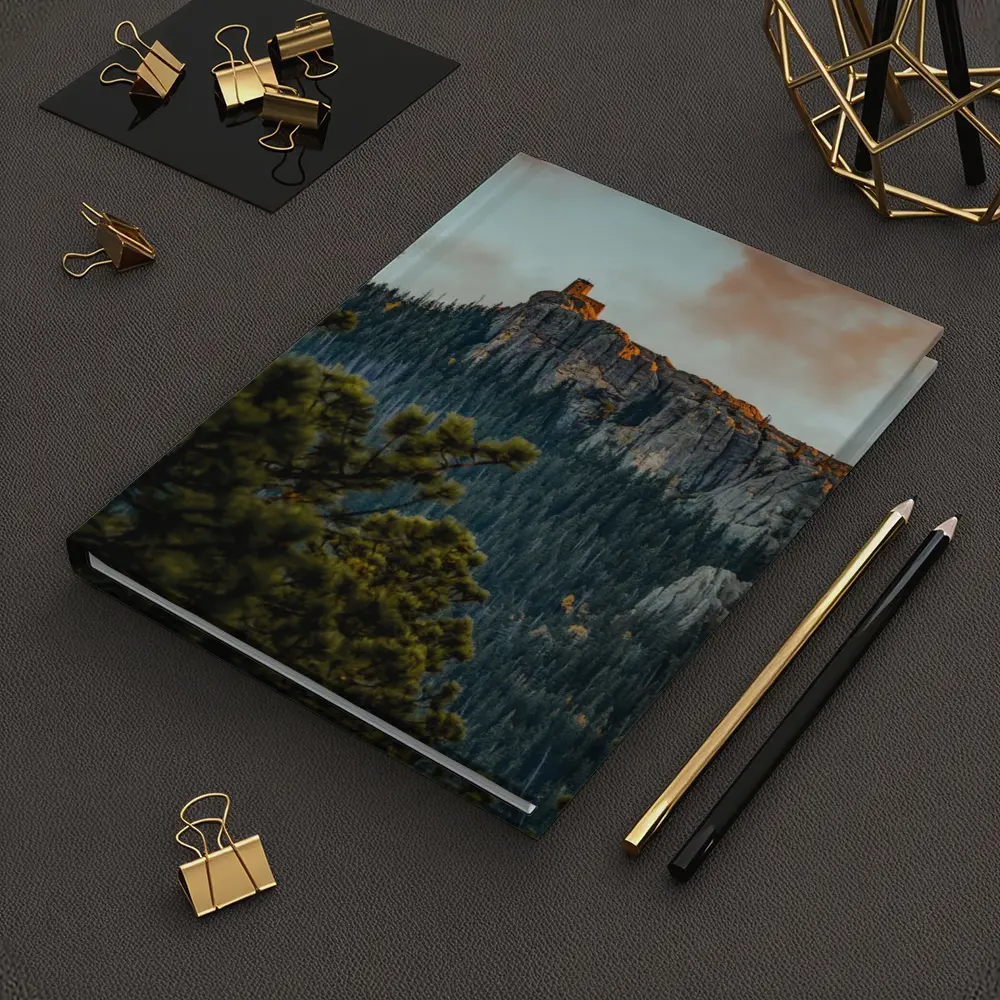Stone Watchtower Atop Rocky Mountain Cliff – Notebooks