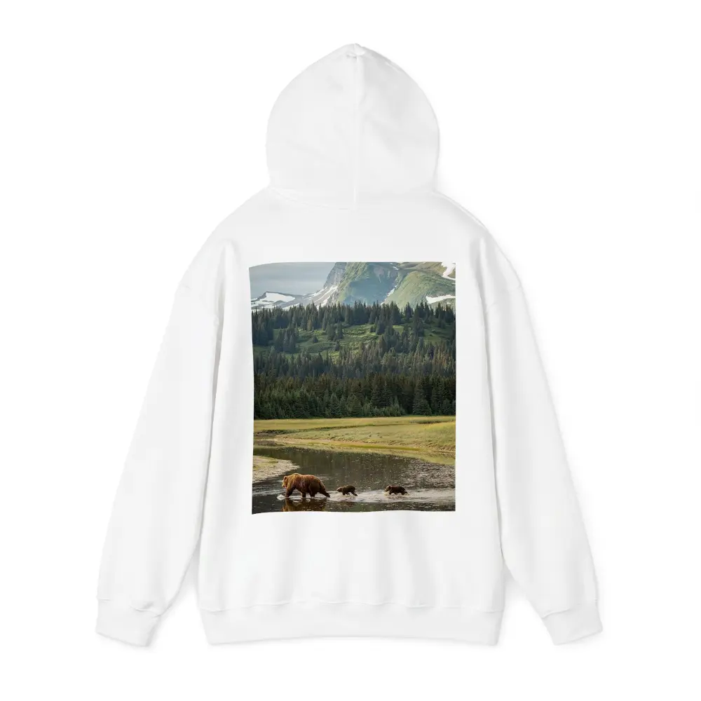 Grizzly Bears Crossing River Mountain Wilderness – Hoodies
