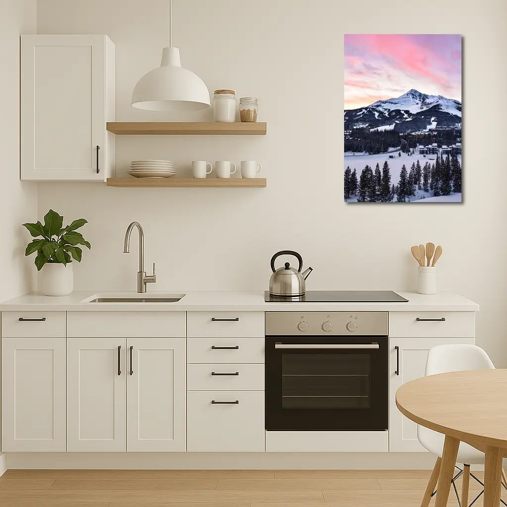 Big Sky Montana Winter Sunset Mountain View – Wall Art