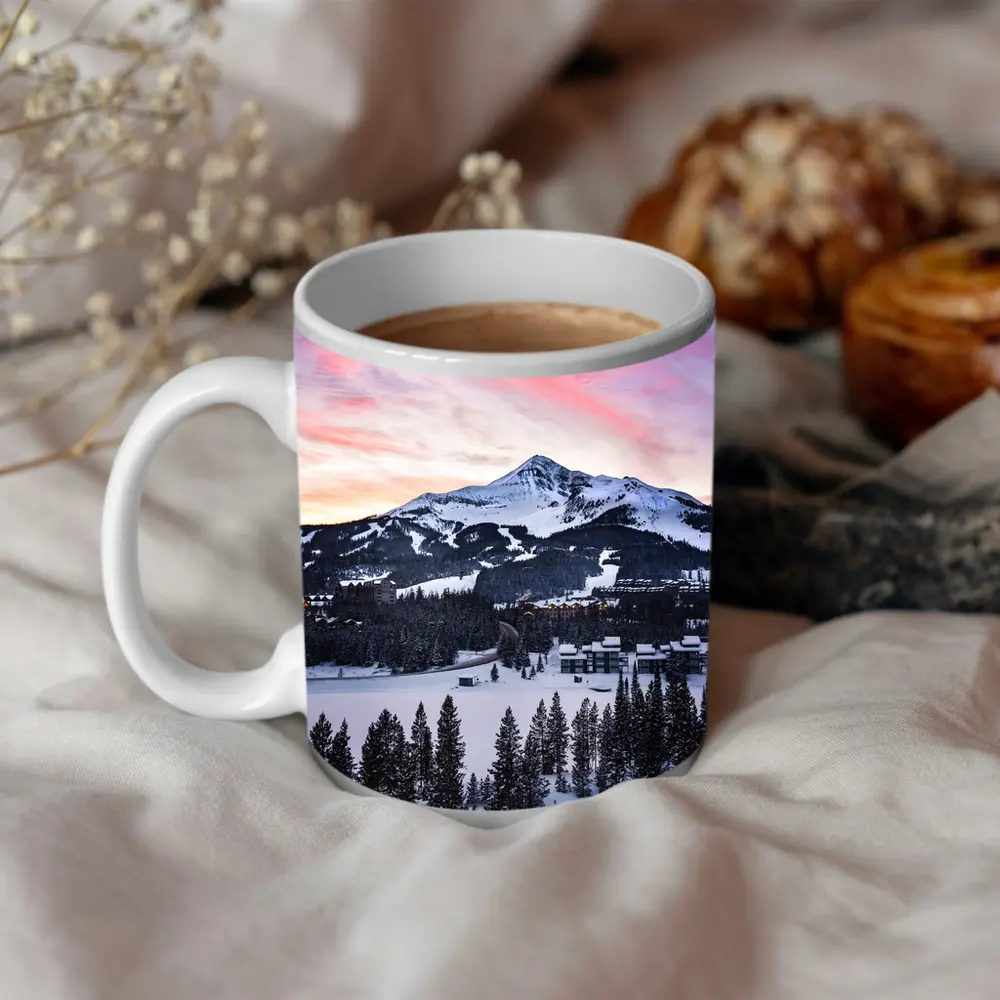 Big Sky Montana Winter Sunset Mountain View – Mugs