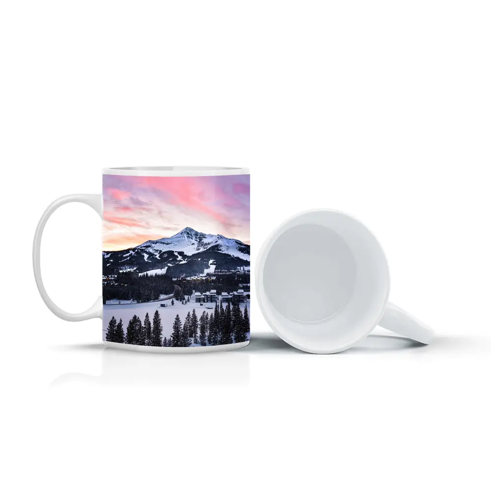 Big Sky Montana Winter Sunset Mountain View – Mugs