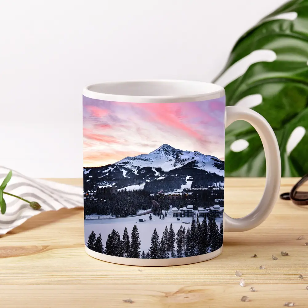 Big Sky Montana Winter Sunset Mountain View – Mugs