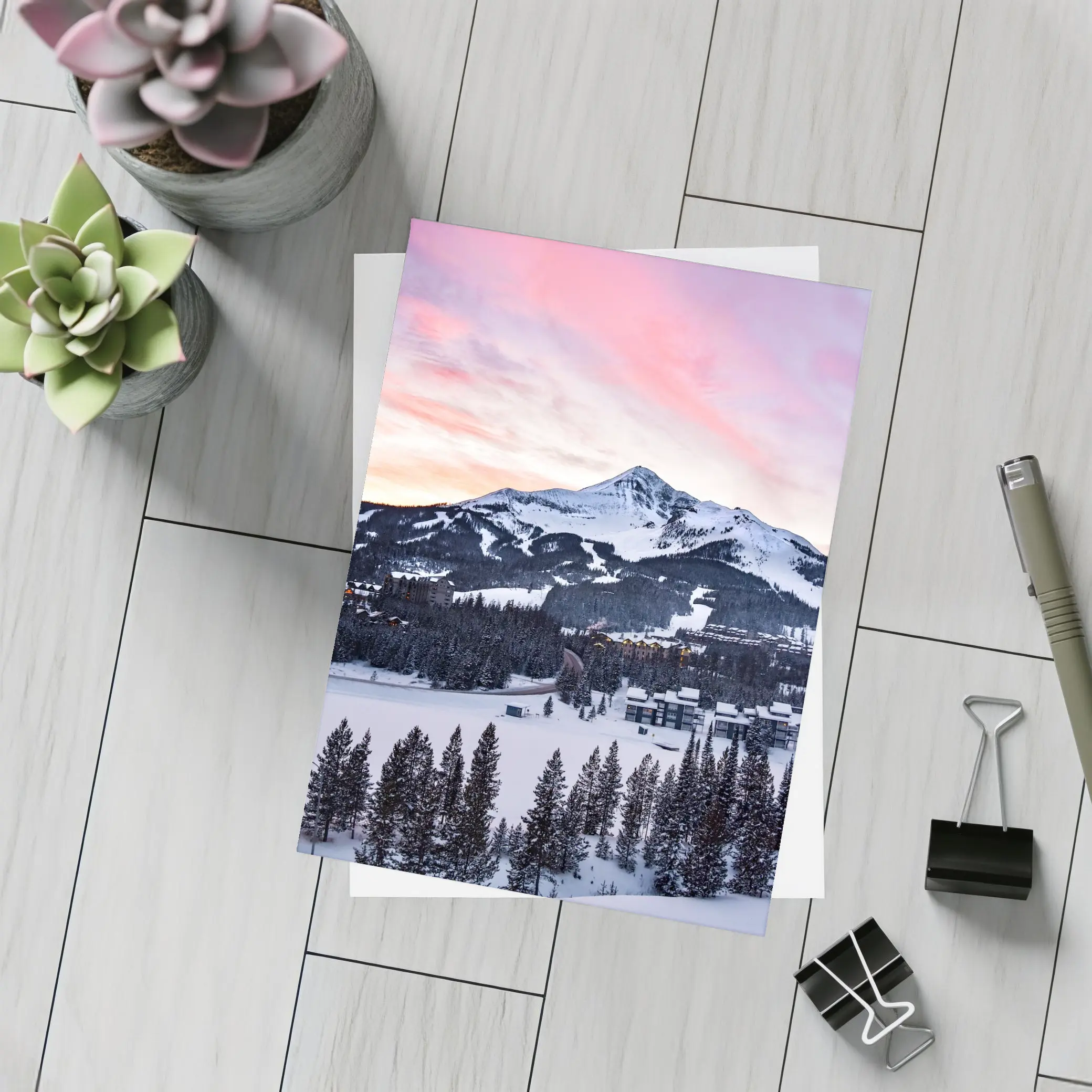 Big Sky Montana Winter Sunset Mountain View – Postcards