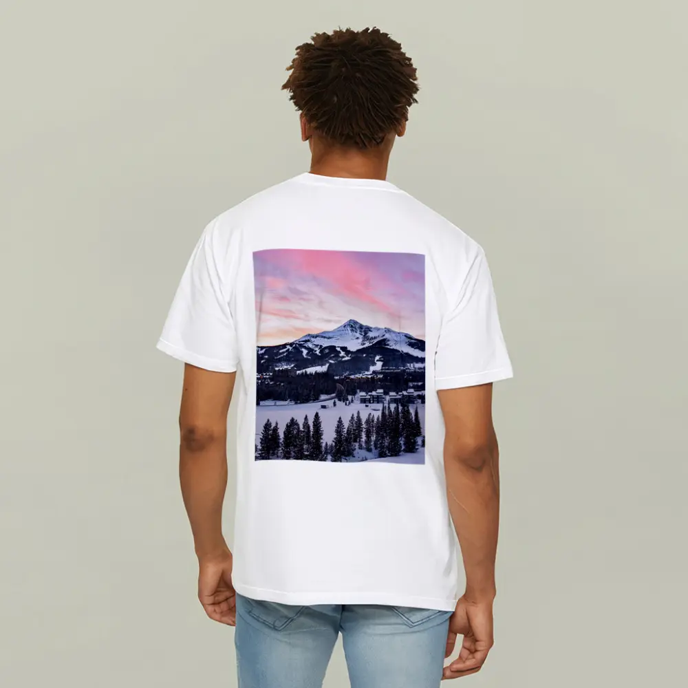 Big Sky Montana Winter Sunset Mountain View – T-Shirts