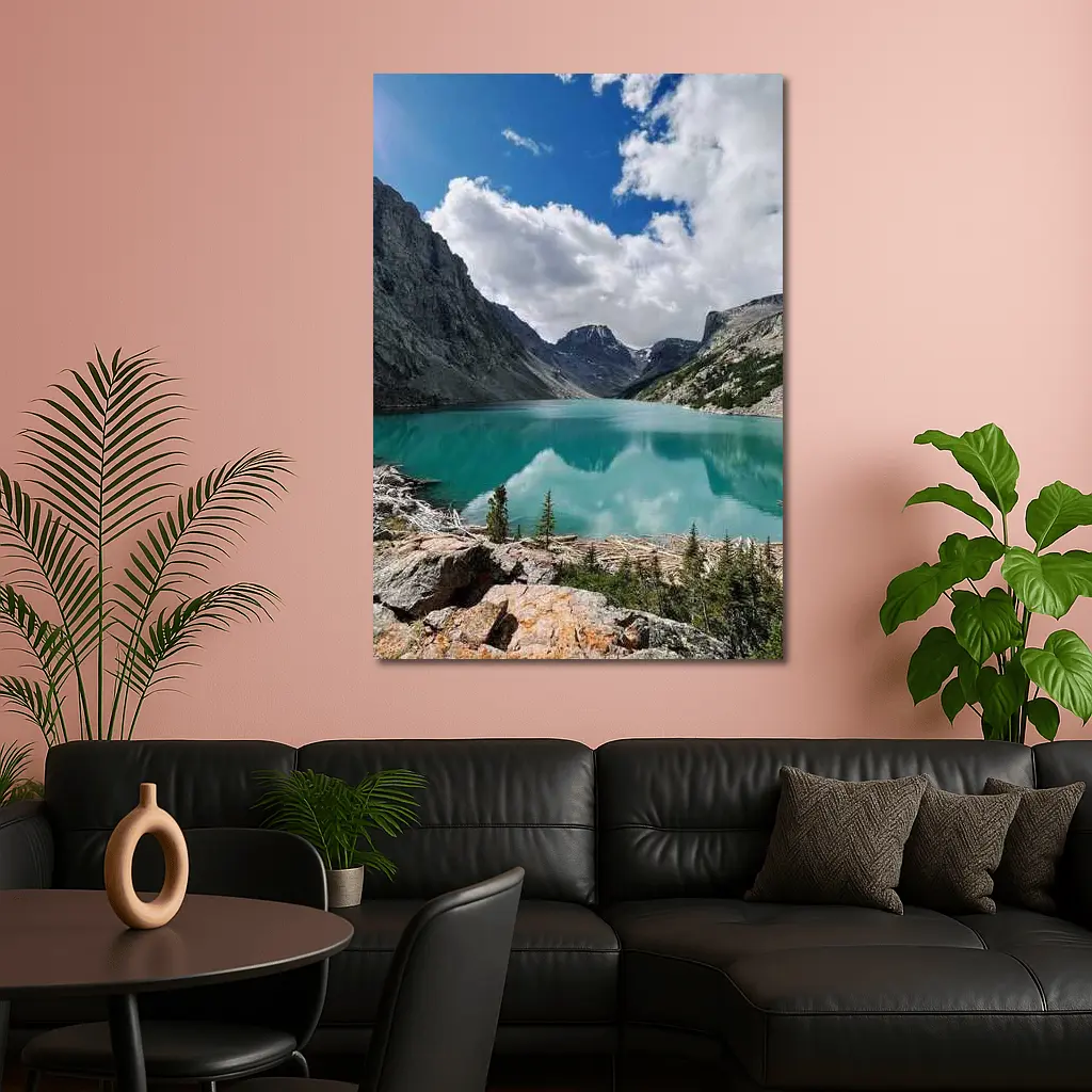 Turquoise Alpine Lake Rocky Mountain Landscape – Wall Art
