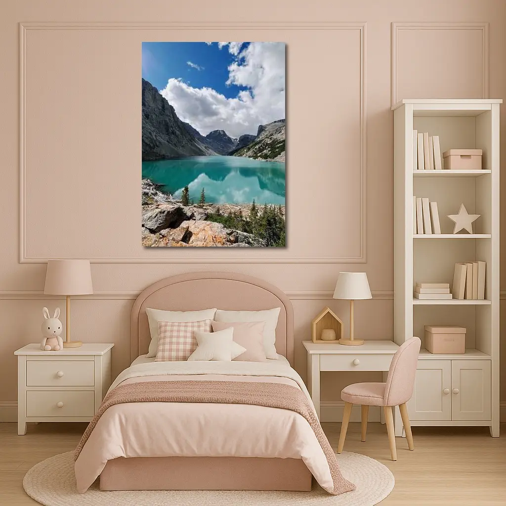Turquoise Alpine Lake Rocky Mountain Landscape – Wall Art