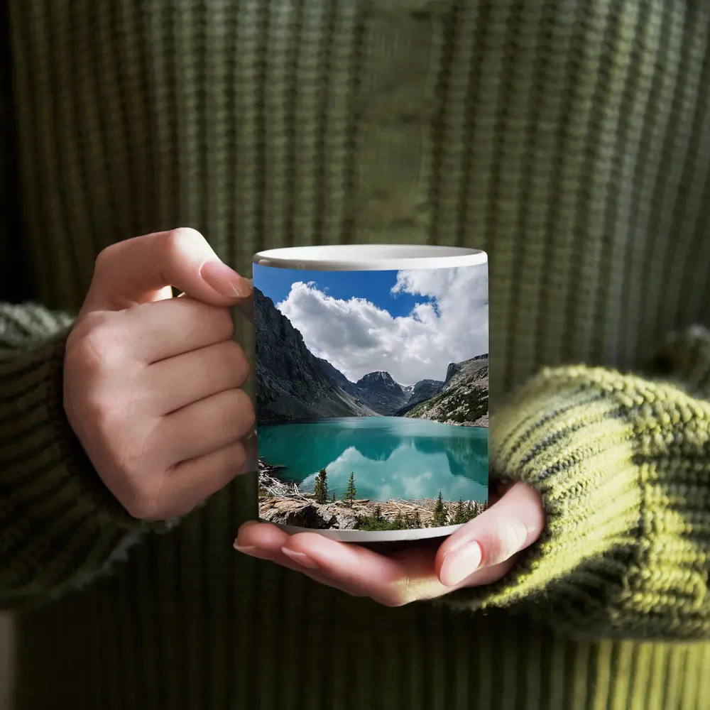 Turquoise Alpine Lake Rocky Mountain Landscape – Mugs