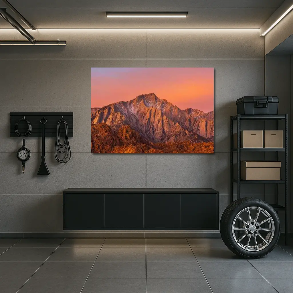 Sierra Nevada Mountain Peak Sunset Glow – Wall Art