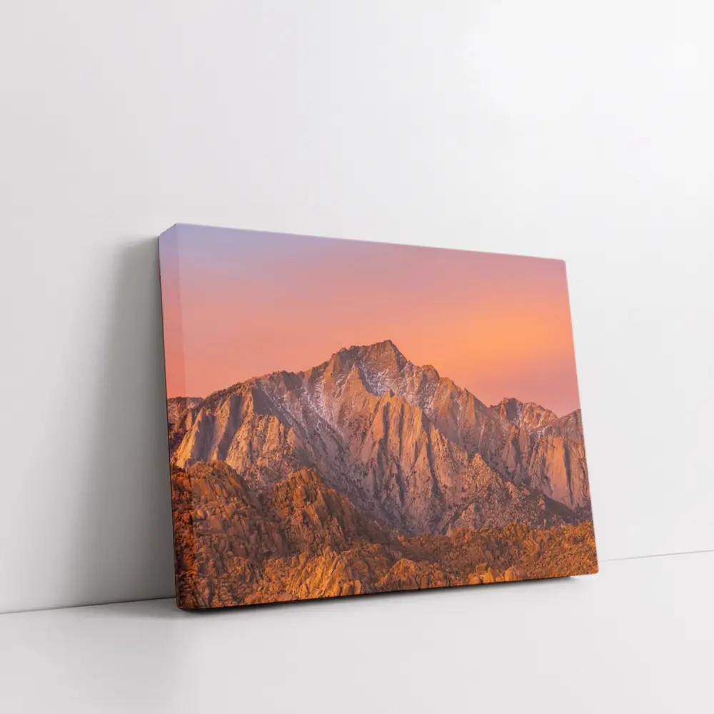Sierra Nevada Mountain Peak Sunset Glow – Wall Art
