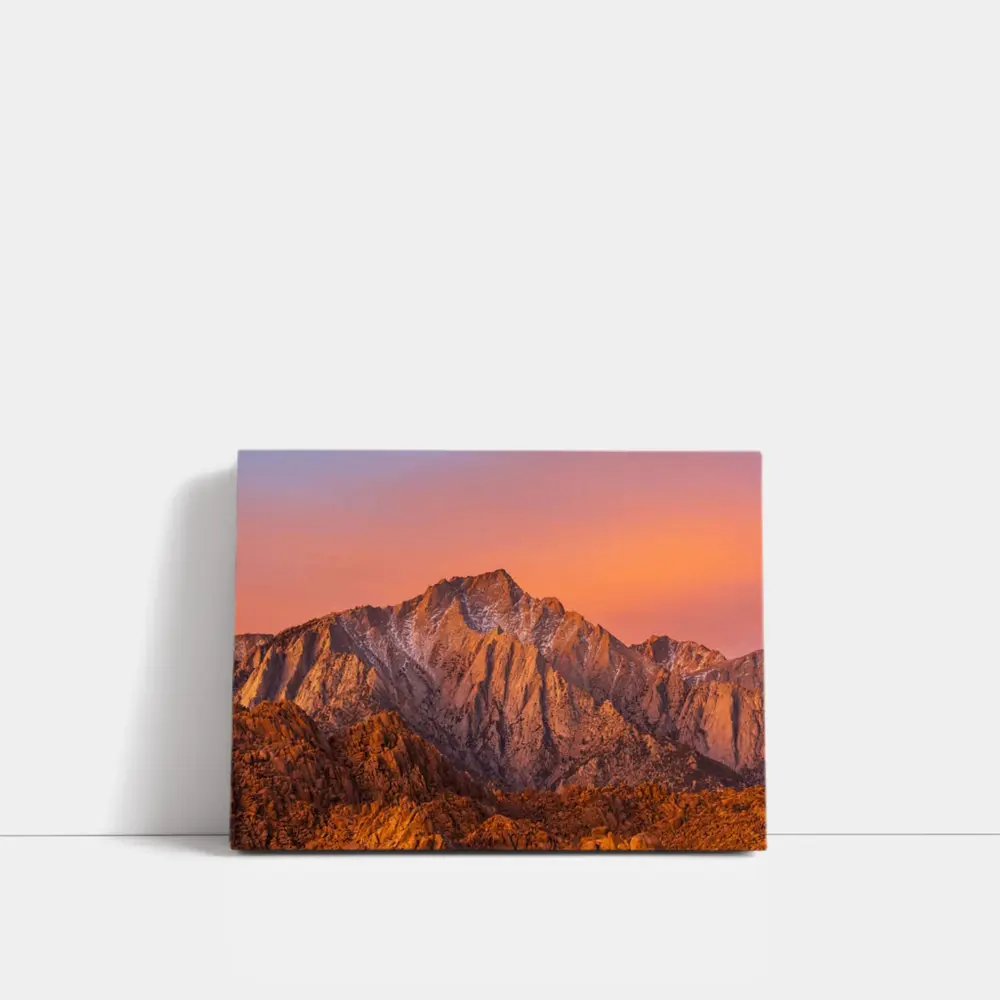 Sierra Nevada Mountain Peak Sunset Glow – Wall Art