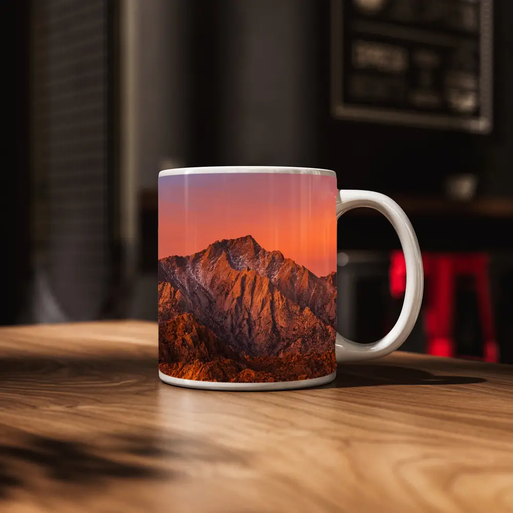Sierra Nevada Mountain Peak Sunset Glow – Mugs