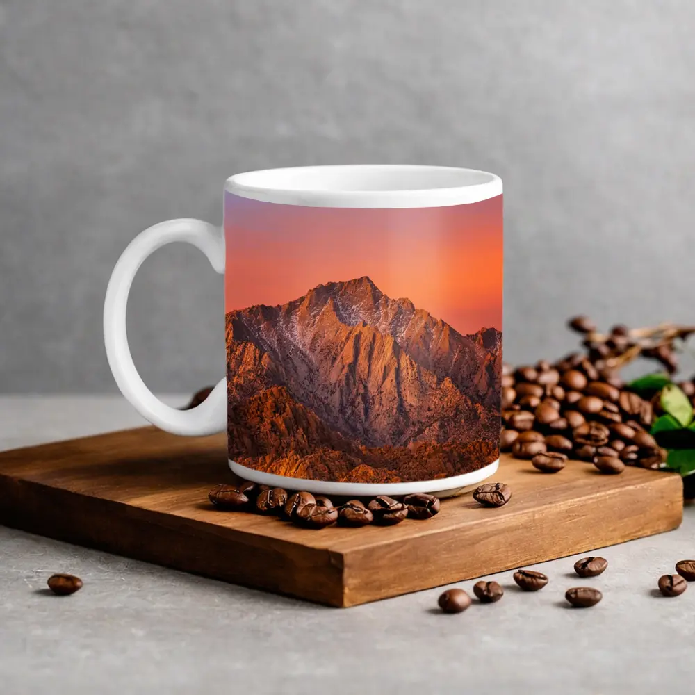 Sierra Nevada Mountain Peak Sunset Glow – Mugs