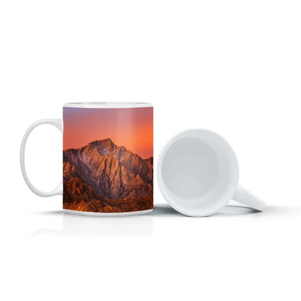 Sierra Nevada Mountain Peak Sunset Glow – Mugs
