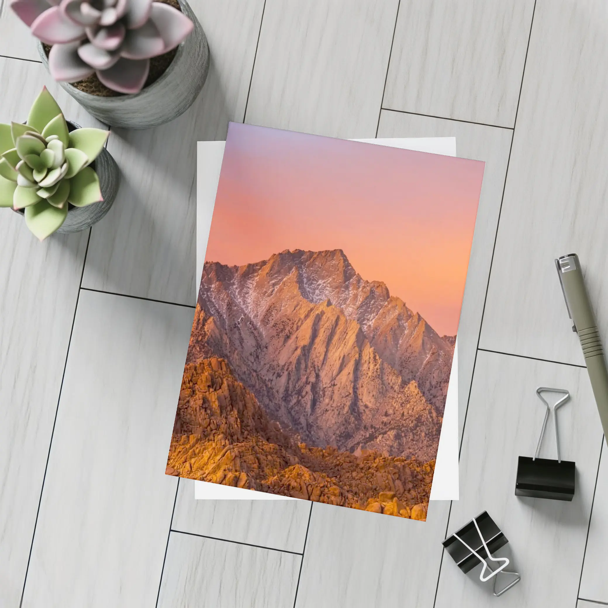Sierra Nevada Mountain Peak Sunset Glow – Postcards
