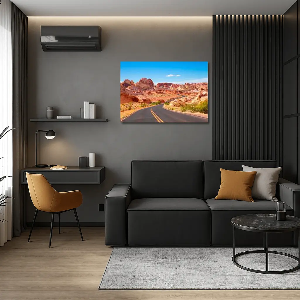 Desert Road Through Red Rock Canyon – Wall Art