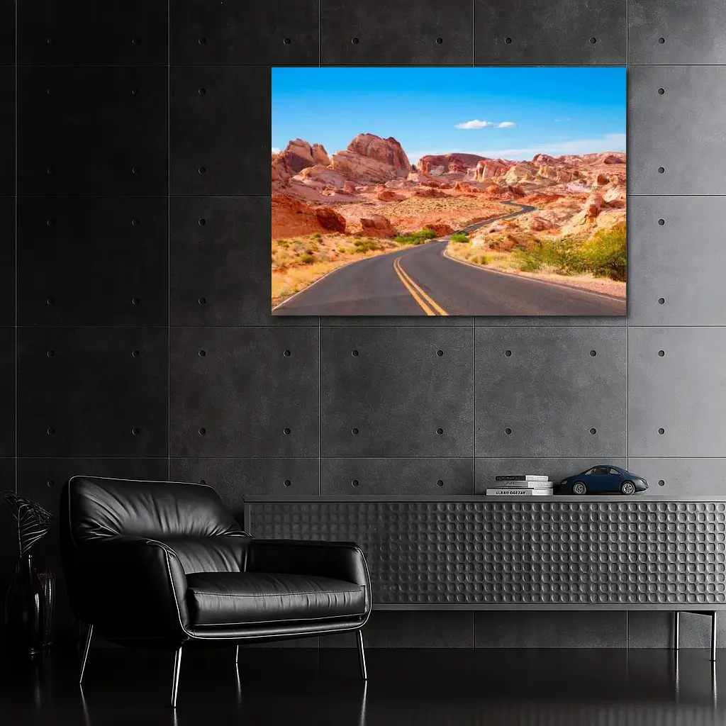 Desert Road Through Red Rock Canyon – Wall Art