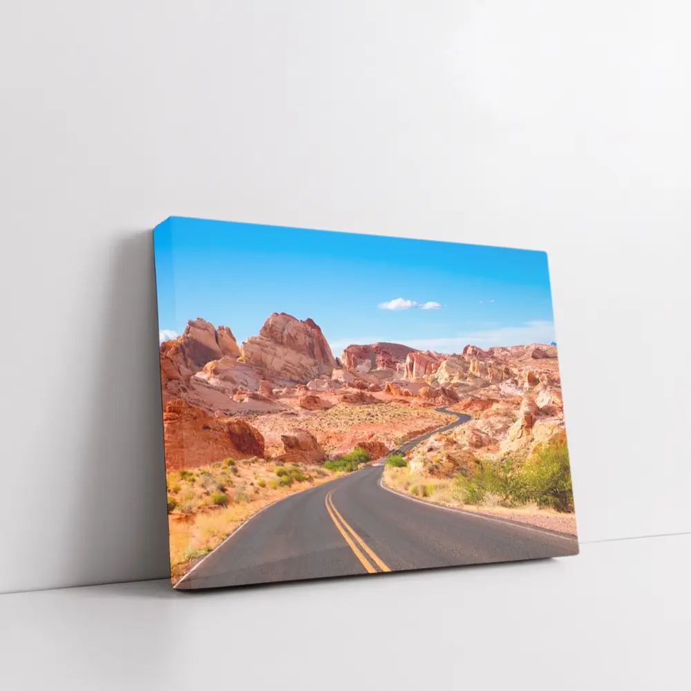 Desert Road Through Red Rock Canyon – Wall Art