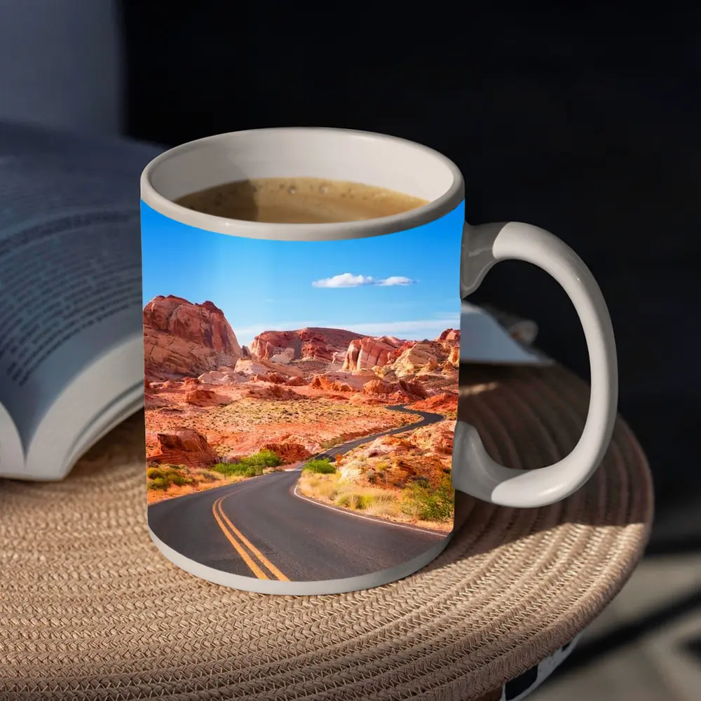 Desert Road Through Red Rock Canyon – Mugs