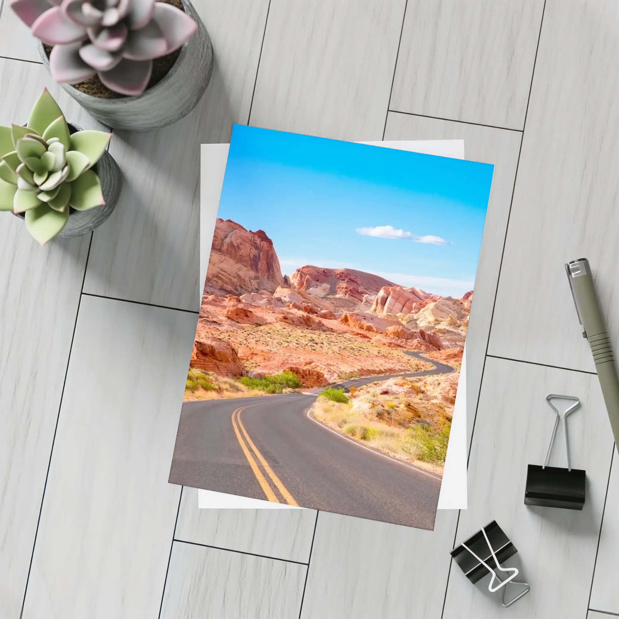 Desert Road Through Red Rock Canyon – Postcards