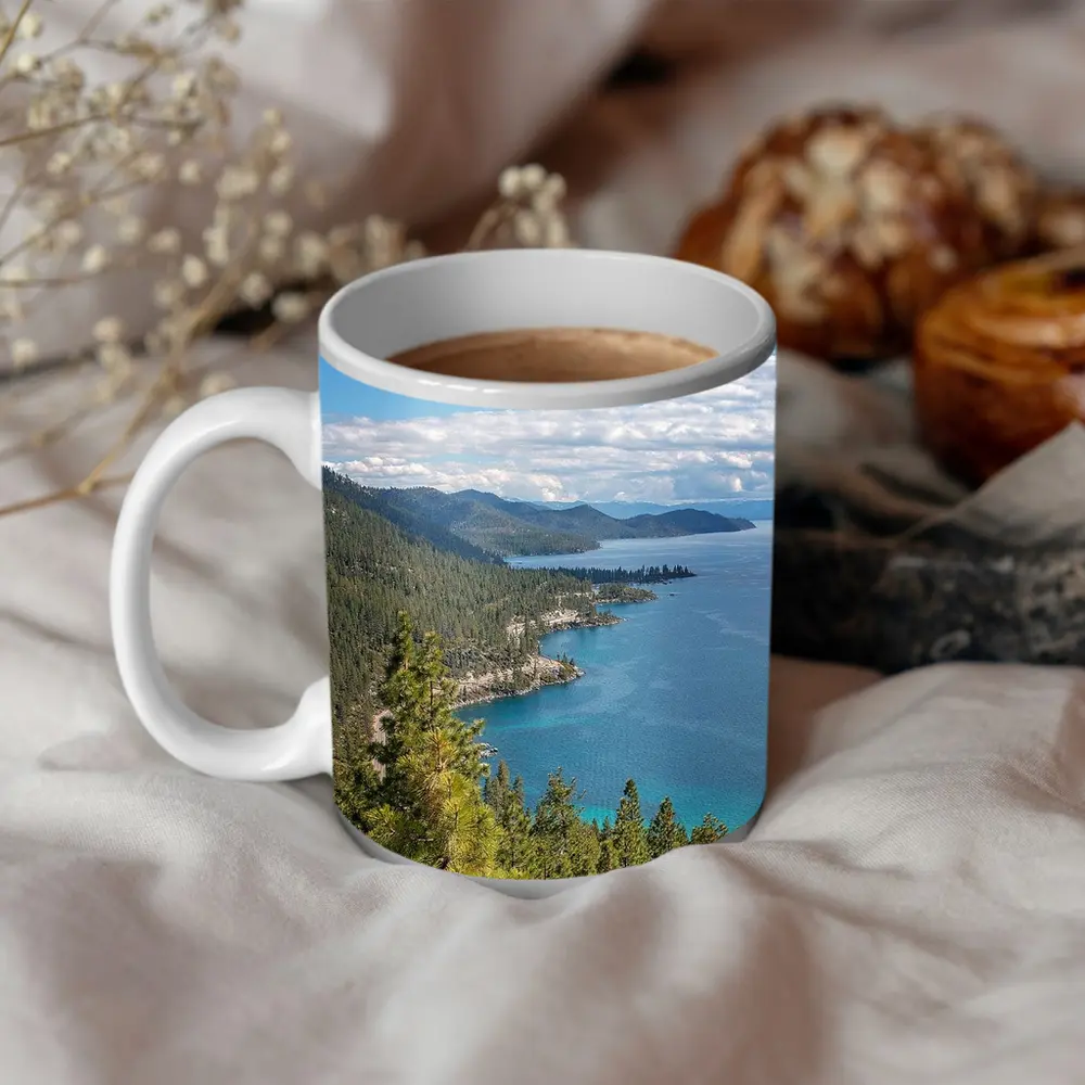 Lake Tahoe Blue Water Pine Forest View – Mugs