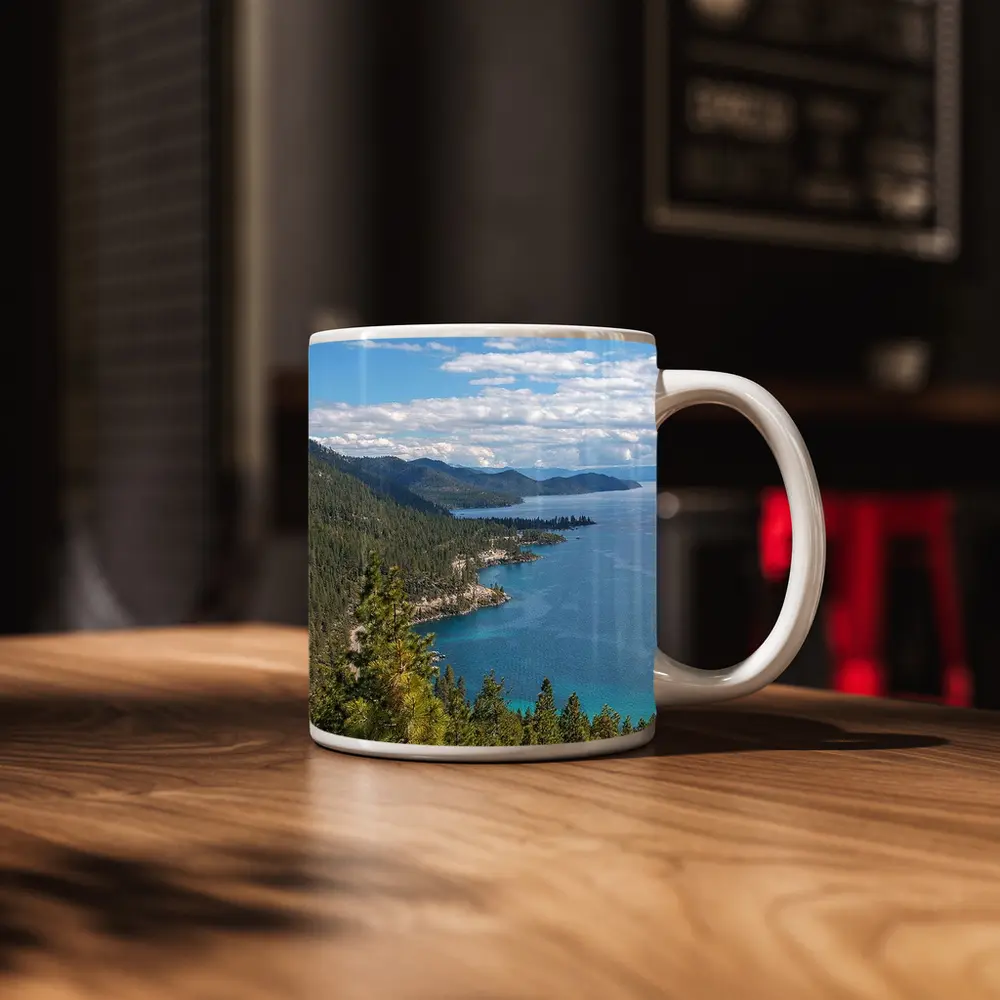 Lake Tahoe Blue Water Pine Forest View – Mugs